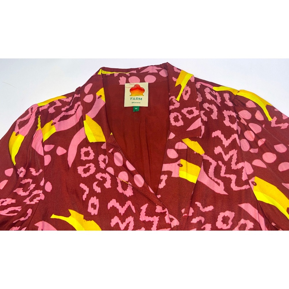FARM Rio Red and Yellow Patterned Dress - Picture 5 of 8